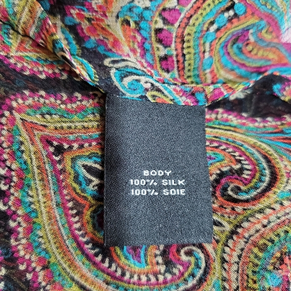 ELLA MOSS 100% silk sheer boho dress, XS - Picture 8 of 9